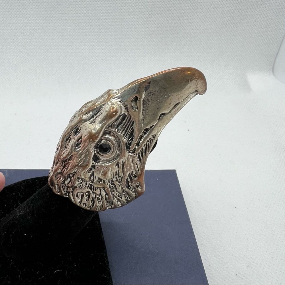 Silver Eagle Head Ring - Size 7.5 - image 2